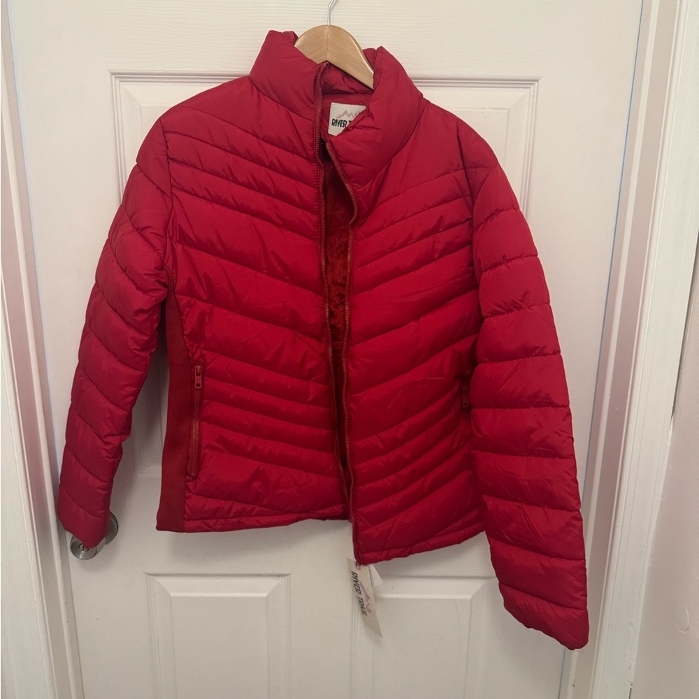 Bright Red Puffer Jacket